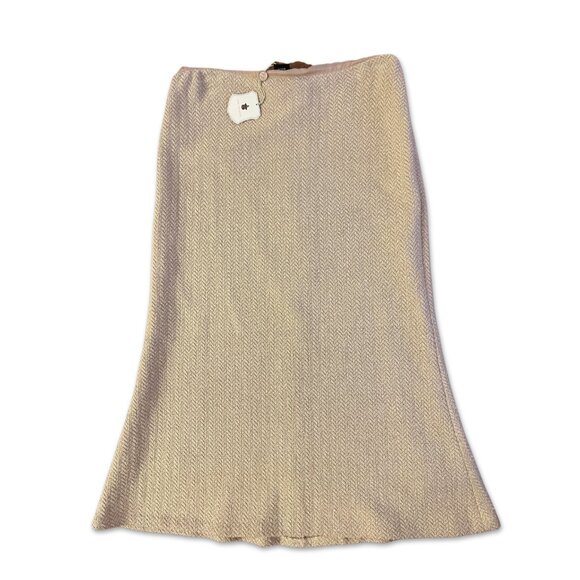 NWT Ralph Lauren Black Label Tan Herringbone Wool Lined Midi Tulip Skirt Size 6 - Picture 1 of 8